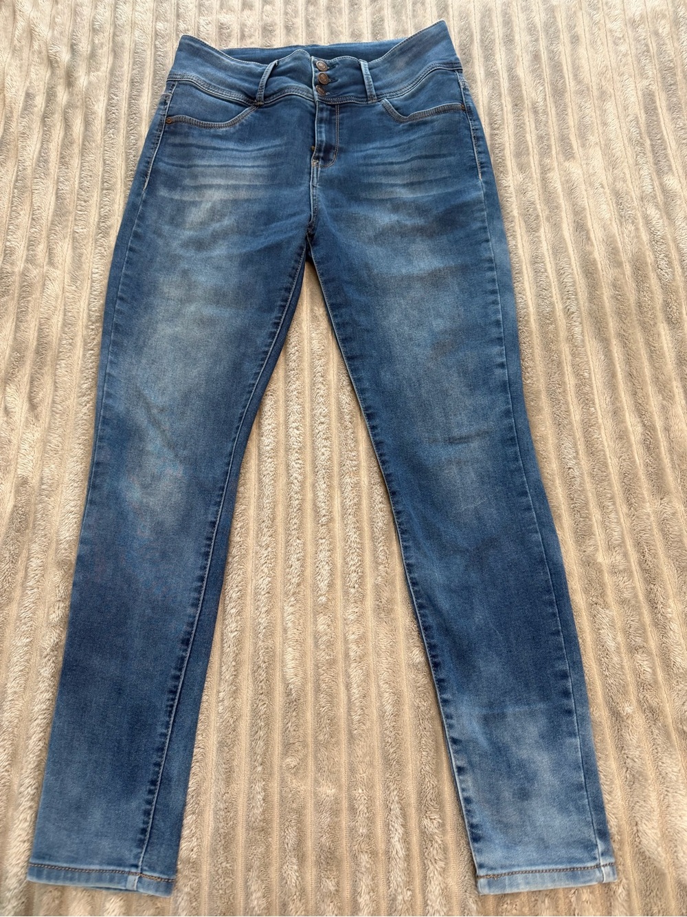 Wallflower Dark Blue Skinny Jeans with Faded Wash